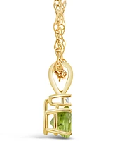 Peridot (1/2 ct. t.w.) and Diamond Accent Pendant Necklace 14K Yellow Gold or White