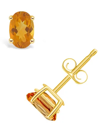 Citrine (7/8 ct. t.w.) Stud Earrings 14K Yellow Gold or White