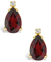 Garnet (2-3/8 ct. t.w.) and Diamond Accent Stud Earrings in 14K Yellow Gold or 14K White Gold