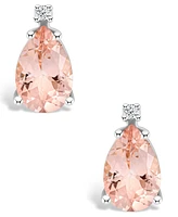 Morganite (1-3/8 ct. t.w.) and Diamond Accent Stud Earrings in 14K Yellow Gold or 14K White Gold