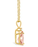 Morganite (/ ct. t.w.) and Diamond Accent Pendant Necklace 14K Yellow Gold or White