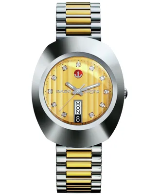 Rado Unisex Swiss Automatic DiaStar Original Two Tone Stainless Steel Bracelet Watch 35mm