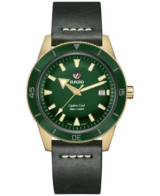Rado Captain Cook Men's Automatic Green Stainless Steel Strap Watch 42 mm