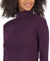 Tommy Hilfiger Women's Long Sleeve Cotton Turtleneck Top