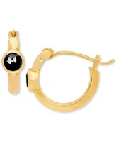 Lab-grown Sapphire Bezel Hoop Earrings (5/8 ct. t.w.) in 14k Gold-Plated Sterling Silver