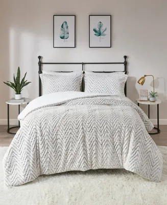Madison Park Adelyn Faux Fur 3-Pc. Comforter Set, King/California King