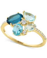 Effy Multi-Gemstone (1-7/8 ct. t.w.) & Diamond (1/10 ct. t.w.) Ring in 14k Yellow Gold