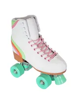 Cosmic Skates Women's Retro Stripes 2 Piece Roller Skates Shoes Set