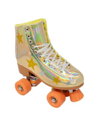 Cosmic Skates Women's Star 2 Piece Roller Skates Shoes Set - Gold