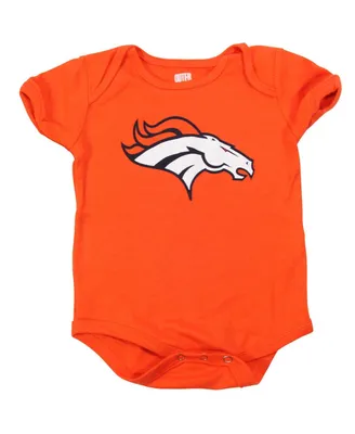 Newborn Boys and Girls Orange Denver Broncos Team Logo Bodysuit