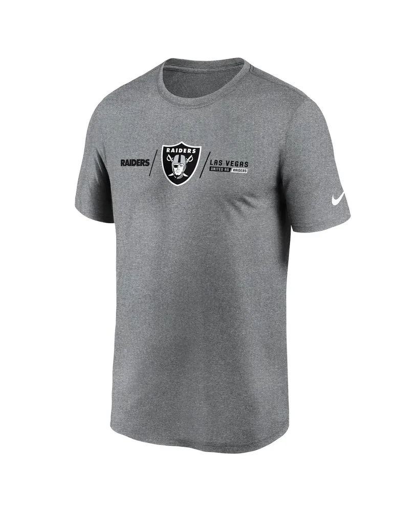 Men's Nike Heathered Charcoal Las Vegas Raiders Horizontal Lockup Legend T-shirt