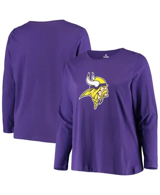 Women's Fanatics Purple Minnesota Vikings Plus Size Primary Logo Long Sleeve T-shirt