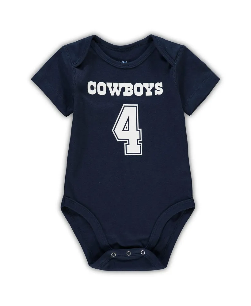 Infant Boys and Girls Dak Prescott Navy Dallas Cowboys Mainliner Player Name Number Bodysuit