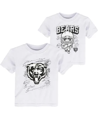Toddler Boys White Chicago Bears Coloring Activity Two-Pack T-shirt Set