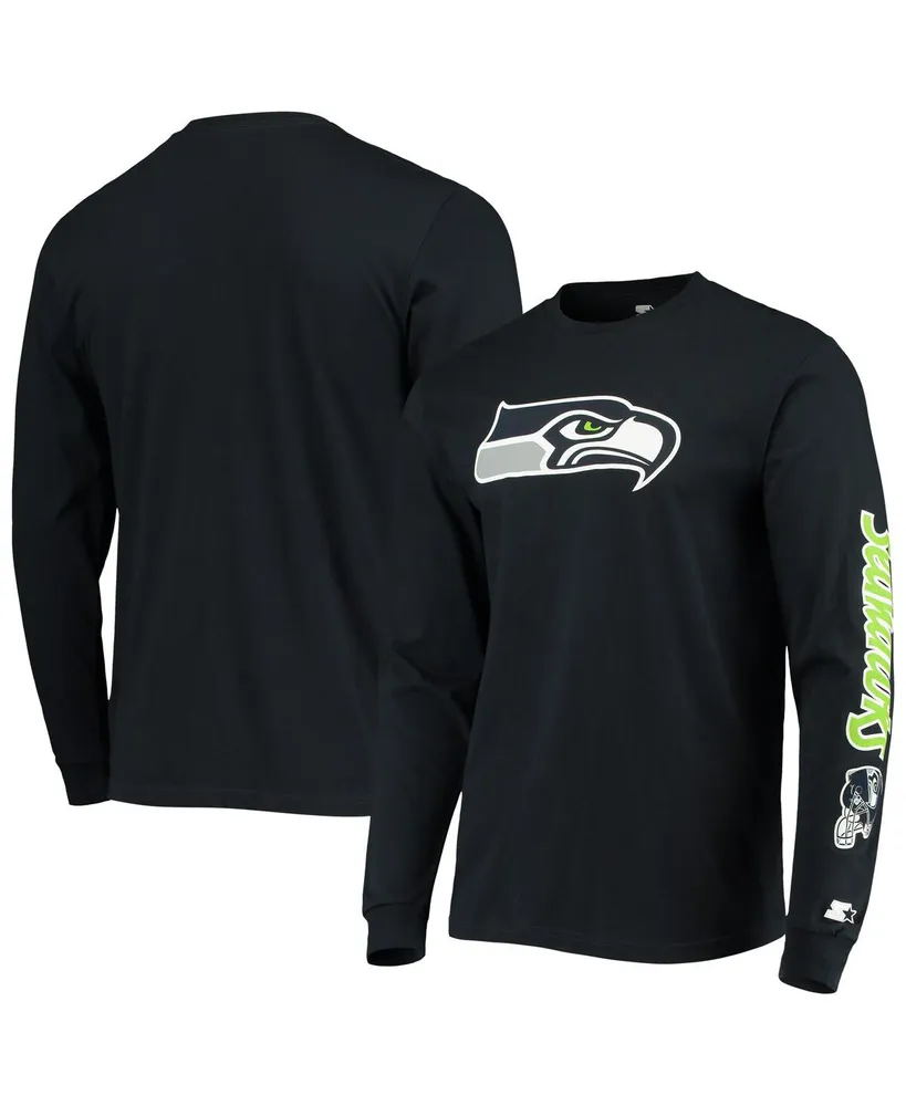 Men's Starter College Navy Seattle Seahawks Halftime Long Sleeve T-shirt