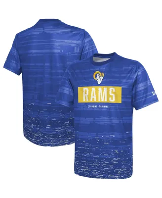Men's New Era Royal Los Angeles Rams Combine Authentic Sweep T-shirt