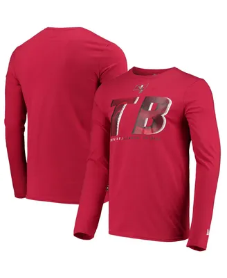 Men's New Era Red Tampa Bay Buccaneers Combine Authentic Static Abbreviation Long Sleeve T-shirt