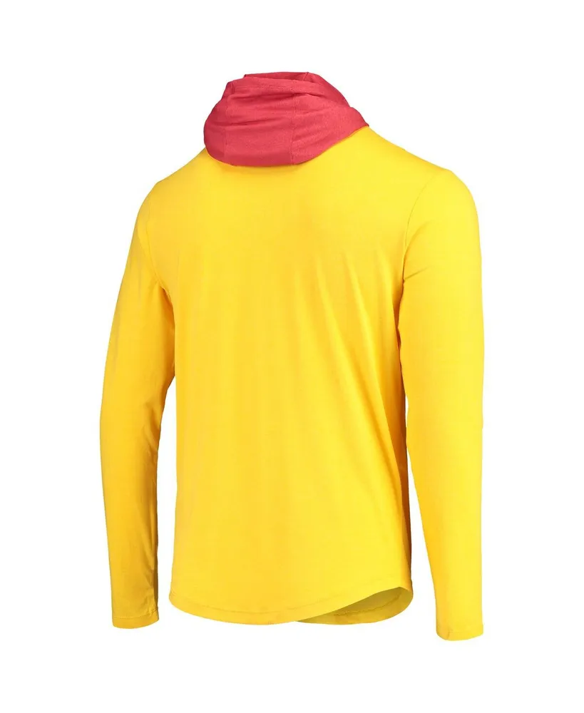 Men's New Era Gold, Red Kansas City Chiefs Active Block Hoodie Long Sleeve T-shirt