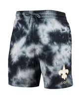 Men's New Era Black Orleans Saints Tie-Dye Shorts