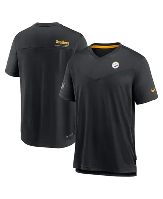 Men's Nike Black Pittsburgh Steelers 2022 Sideline Coach Chevron Lock Up Performance V-Neck T-shirt