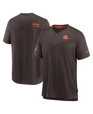 Men's Nike Brown Cleveland Browns 2022 Sideline Coach Chevron Lock Up Performance V-Neck T-shirt