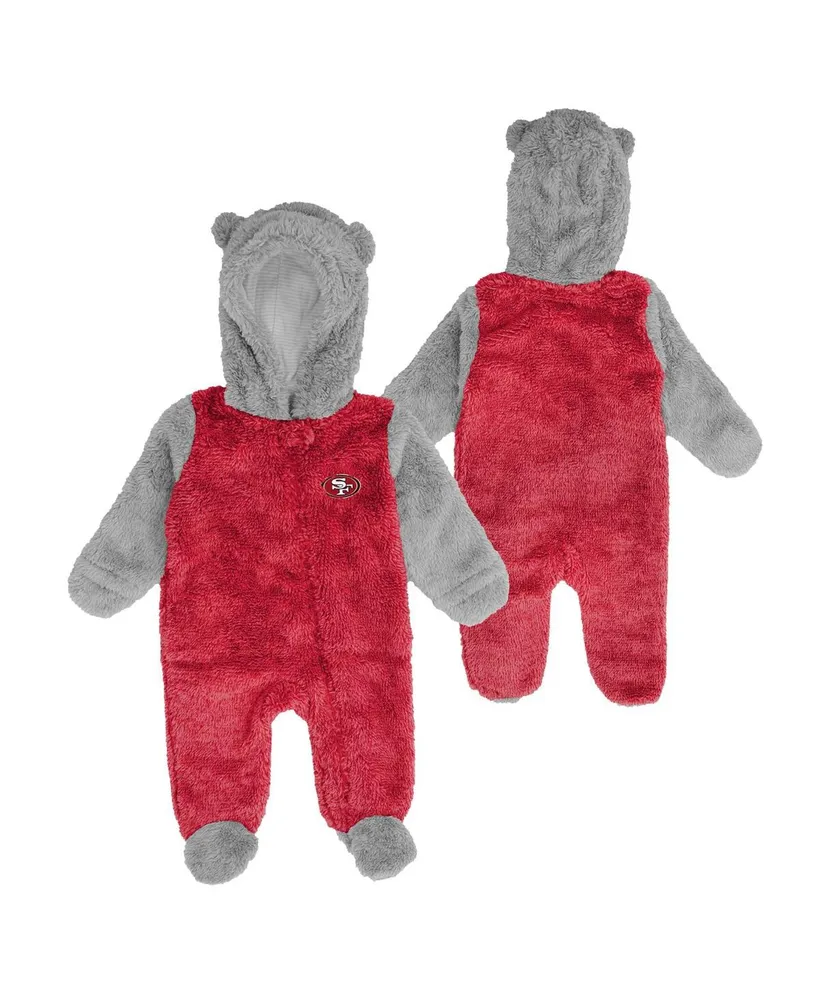 Newborn and Infant Boys Girls Cardinal Arizona Cardinals Game Nap Teddy Fleece Bunting Full-Zip Sleeper