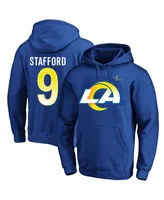 Men's Fanatics Matthew Stafford Royal Los Angeles Rams Super Bowl Lvi Big and Tall Name and Number Pullover Hoodie