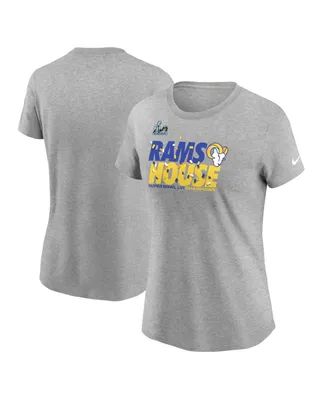 Women's Nike Heathered Gray Los Angeles Rams Super Bowl Lvi Champions Confetti T-shirt