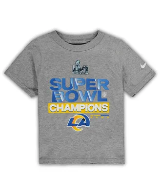 Toddler Boys and Girls Nike Heathered Gray Los Angeles Rams Super Bowl Lvi Champs Trophy T-shirt