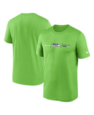 Men's Nike Neon Green Seattle Seahawks Horizontal Lockup Legend T-shirt