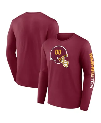 Men's Fanatics Burgundy Washington Football Team Clear Sign Long Sleeve T-shirt