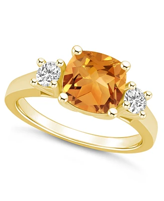 Macy's Citrine (2 ct. t.w.) and Diamond (1/3 Ring 14K Yellow Gold