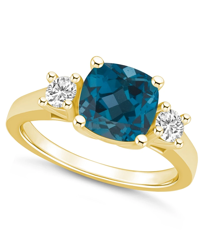 Macy's London Blue Topaz (2-3/4 ct. t.w.) and Diamond (1/3 Ring 14K Yellow Gold