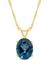 Macy's London Topaz (3-5/8 ct. t.w.) Pendant Necklace in 14K Gold