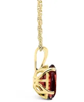 Macy's Garnet (3-1/10 ct. t.w.) Pendant Necklace in 14K Gold