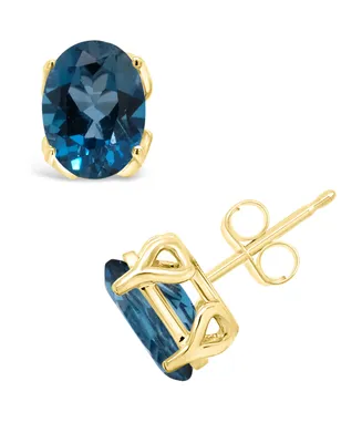 Macy's London Topaz (3-1/5 ct. t.w.) Stud Earrings in 14K Gold