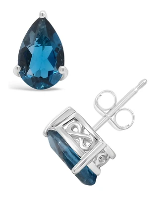 Macy's London Topaz (2-1/10 ct. t.w.) Stud Earrings in 14K White Gold