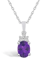 Macy's Amethyst (1-1/5 Ct. T.w.) and Diamond (1/10 Ct. T.w.) Pendant Necklace in 14K Gold