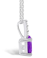 Macy's Amethyst ( Ct. T.w.) and Diamond Accent Pendant Necklace in 14K Gold