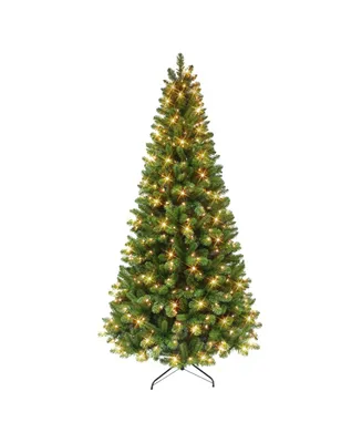 7.5' Pre-Lit Virginia Pine Tree with 350 Underwriters Laboratories Clear Incandescent Lights, 1107 Tips