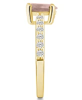 Macy's Morganite (3/4 Ct. T.w.) and Diamond (1/3 Ring 14K Yellow Gold