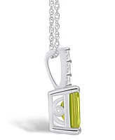 Macy's Peridot (1-3/4 Ct. T.w.) and Diamond Accent Pendant Necklace in 14K Gold