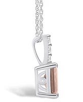 Macy's Morganite (1-3/8 Ct. T.w.) and Diamond Accent Pendant Necklace in 14K Gold