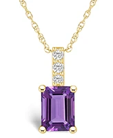 Macy's Amethyst (1-5/8 Ct. T.w.) and Diamond Accent Pendant Necklace in 14K Yellow Gold