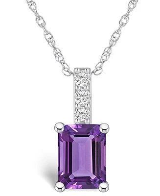 Macy's Amethyst (1-5/8 Ct. T.w.) and Diamond Accent Pendant Necklace in 14K Gold