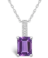 Macy's Amethyst (1-5/8 Ct. T.w.) and Diamond Accent Pendant Necklace in 14K Gold