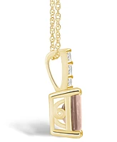 Macy's Morganite (1-3/8 Ct. T.w.) and Diamond Accent Pendant Necklace in 14K Yellow Gold