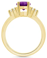 Macy's Amethyst and Diamond Ring (1-3/4 ct.t.w 1/10 ct.t.w) 14K Yellow Gold