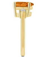Macy's Citrine and Diamond Ring (1-3/4 ct.t.w 1/10 ct.t.w) 14K Yellow Gold