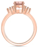 Macy's Morganite and Diamond Ring (1-5/8 ct.t.w 1/10 ct.t.w) 14K Rose Gold